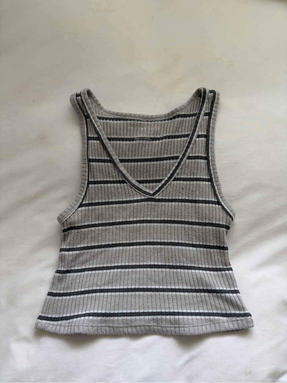 American Eagle Outfitters Ribbed Striped Tank - Gray & Black
